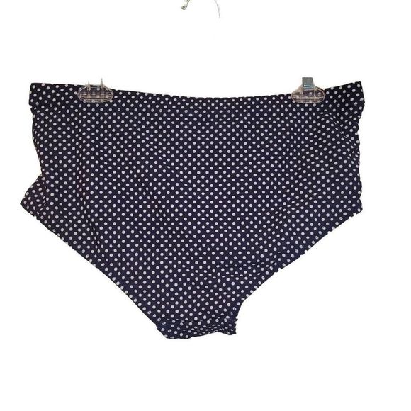 Meet Curve Women's Navy/White Polka-dot Nylon/Spandex Two Piece Swimsuit NEW - Picture 12 of 16